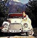 Schauspielerin Romy Schneider mit einem DKW 3=6 F 93